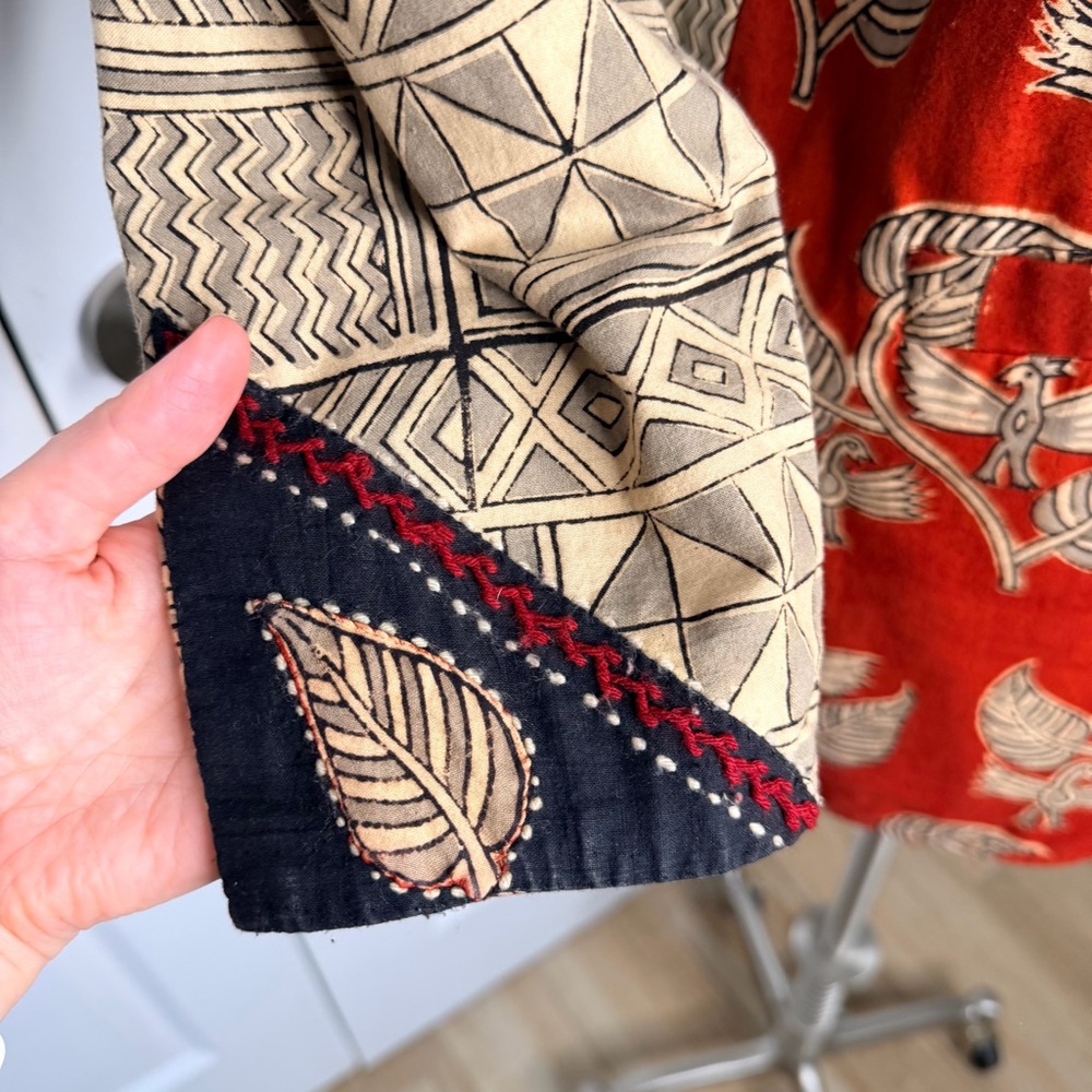 Boho Reversible Cotton Patchwork Jacket with Kant… - image 4